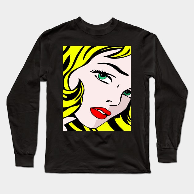 Green-Eyed Blonde Long Sleeve T-Shirt by RockettGraph1cs